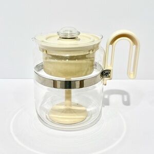 Vintage GEMCO Glass-Perk Stovetop Coffee Percolator – Almond Handle – 4–8 Cup